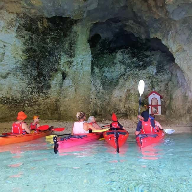 Lefkada:Nydri, Scorpios Kayak Odyssey Island Hopping - The final stretch: marine life viewing and one last look from the sea