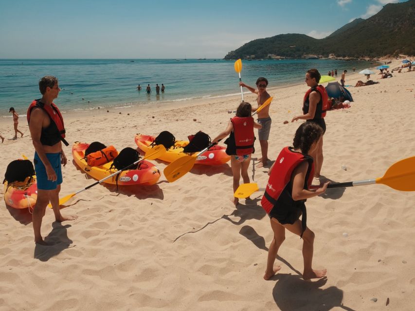Lisbon: Arrábida Kayak & Wild Beach Snorkeling with Pickup - Portinho da Arrábida: kayaking, swimming, and learning fast