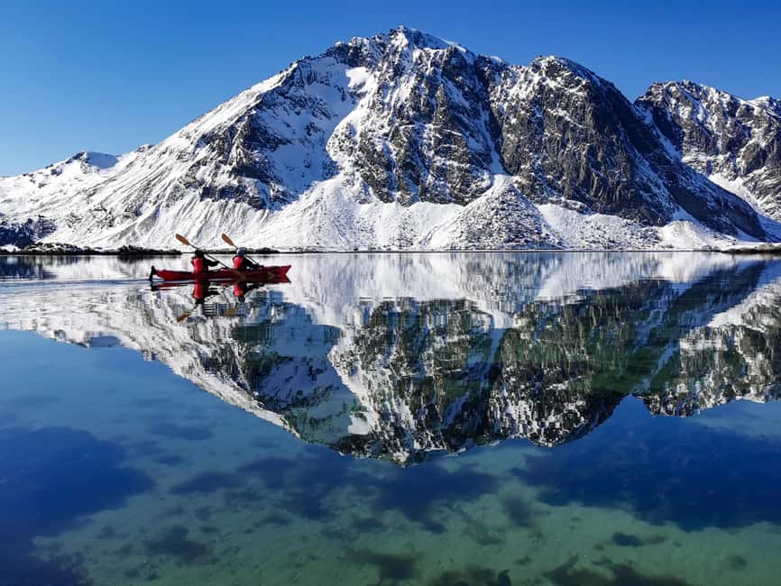 Lofoten: Half-Day Winter Kayak Adventure - The paddle route: cruising northeast among frozen islands