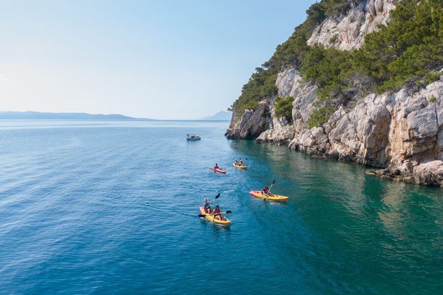 Makarska: Guided Sea Kayaking Tour with Snorkeling Stop - Your route: from Lavander east toward Nugal
