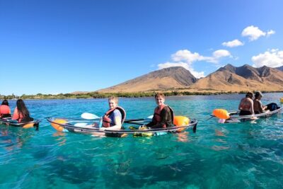 Maui Clear Kayak and Snorkel Tour: Swim with turtles (Makena) - Clear-bottom kayaking: the main event over shallow reefs
