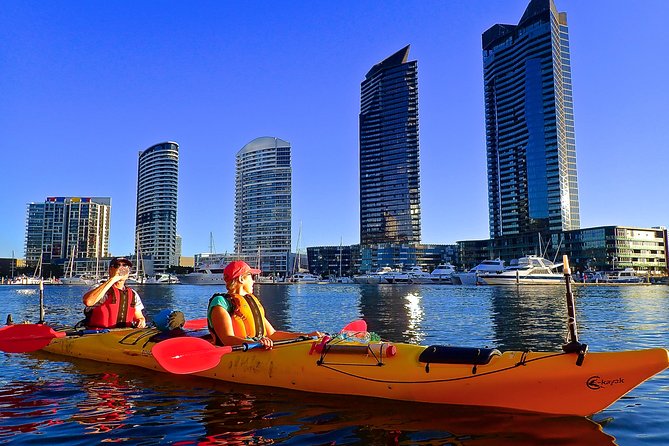 Melbourne City Twilight Kayak Tour - The Crown Casino stop and the city-lights moment