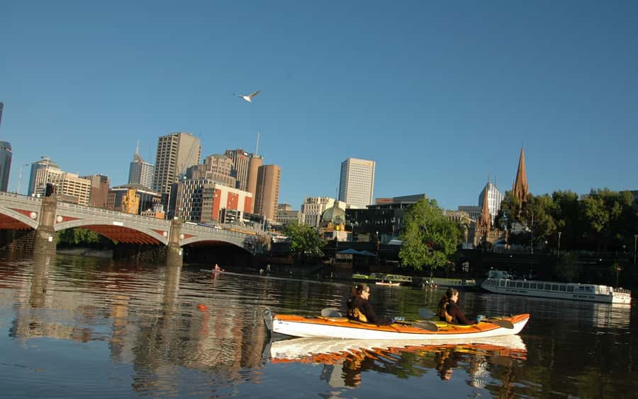 Melbourne: Iconic City Sights Kayak Experience - The route plan: Princes Bridge to Docklands, with Flinders and Polly Woodside on the way