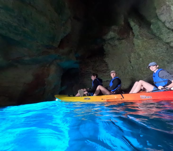 MENORCA: Kayak cave route + photo session. - Snorkeling, jumps, and swimming in turquoise water