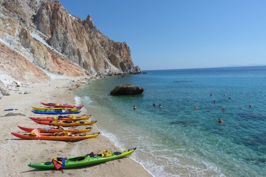 Milos: Guided Kayaking Trip with Snorkelling & Lunch - The big break at 13:30: picnic lunch on a remote shore