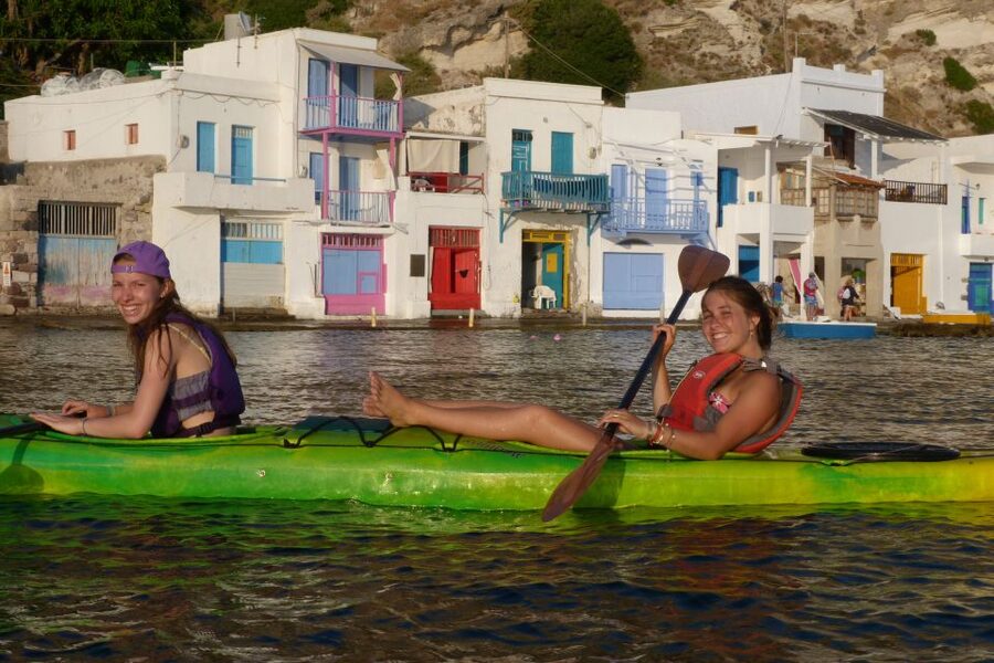 Milos: Sea Kayaking Trip at Sunset with Snack - The Return at 20:00: Watching the Sun Drop While You Paddle