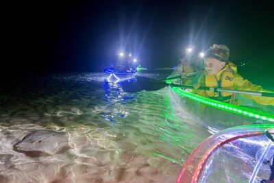 Naru Beach Night Kayak Tour - Clear kayaks and head torches: the gear does the magic