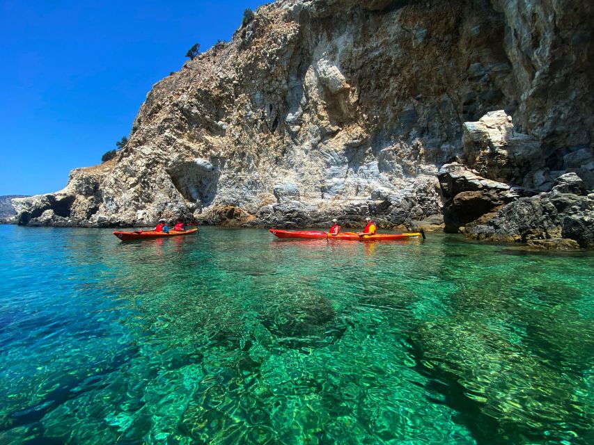 Naxos: Rhina Cave and Coastline Sea Kayaking Tour - Rhina Cave: the stalactite ceiling and the swim part