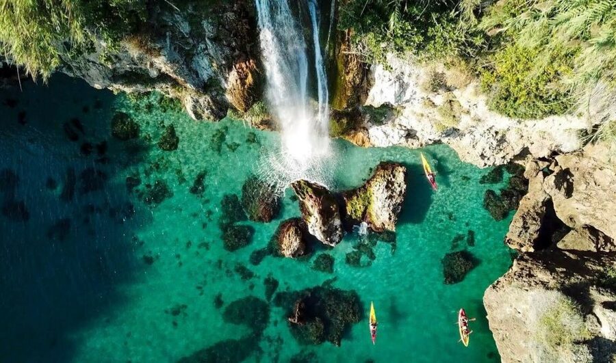 Nerja: Guided Kayak Tour Nerja Cliffs and Maro Waterfall - The waterfall area and swim break: clear water plus that shower moment