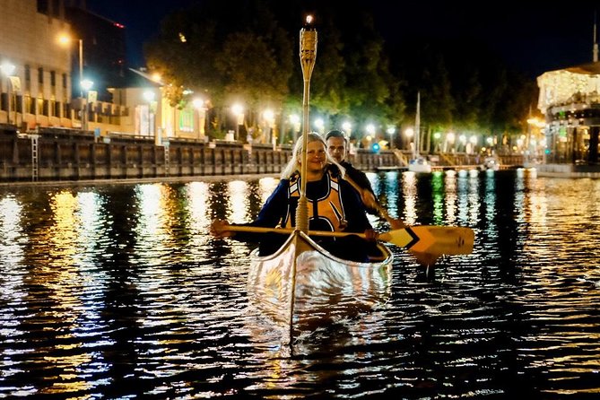 Night Canoe City Tour in Klaipeda - Torches, cedar-wood canoes, and the night atmosphere