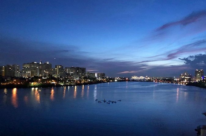 Night Kayak - Condado City Lights Tour - Riding through city lights, bridges, and open lagoon views