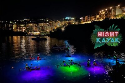 Night Kayak Tour St. Thomas - Westin Frenchman's Reef - The Westin Dock to the Calm Cove: How the Hour Usually Flows