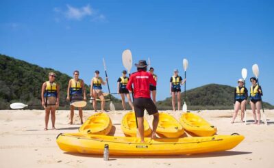 Noosa: Epic Ocean Kayak with Dolphins & 4WD Beach Adventure - The 4WD beach drive: Cooloola rainbow sands and Great Sandy National Park views