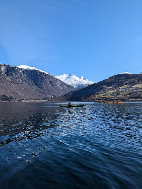 Olden: Fjord Kayaking + Drysuit & Safety Boat - Cruise-port timing: the advantage of meeting right where ships dock