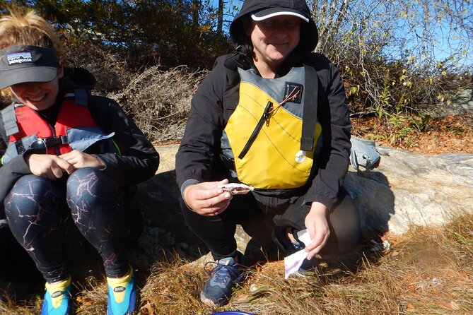 Oyster Farm & Complimentary Tasting Sea Kayak Tour in Casco Bay - The island break: raw oyster tasting with sauce choices
