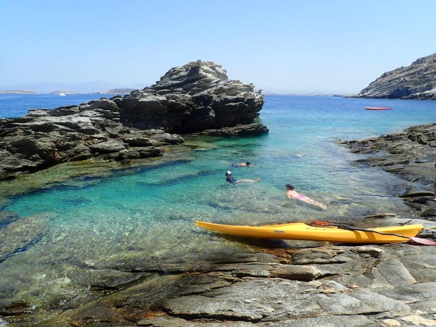 Paros: Sea Kayak Trip with Snorkeling and Snack or Picnic - Stop one: rocky coast, remote beaches, and your first swim