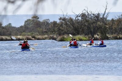 Perth Kayak Tour - Canning River Wetlands - Meeting at Riverton and getting set up on a double surf ski
