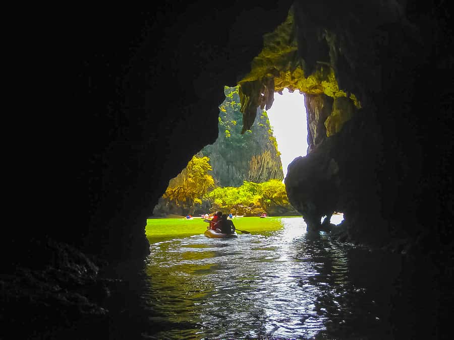 Phang-nga: James Bond Twilight Sea Canoe & Glowing Plankton - Twilight glowing plankton: making the lights appear in your kayak