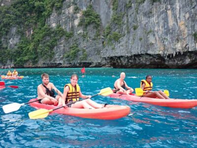 Phi Phi: Pirate Boat with Snorkeling, Kayaking, and Party - Monkey Beach and Viking Cave: fast stops, good photo momentum