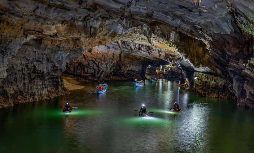 Phong Nha: Phong Nha Cave Expedition 4.5 km by Kayak - What you’ll actually see: wet caves, sandy banks, and big dry entrances