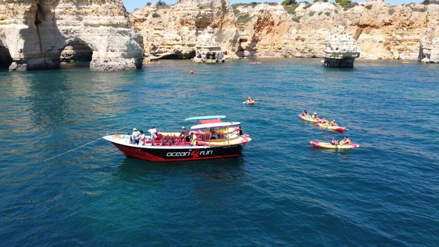Portimão: Benagil Caves Speedboat and Kayak Guided Tour - Kayaking into the Benagil Caves: the part that makes the tour worth it