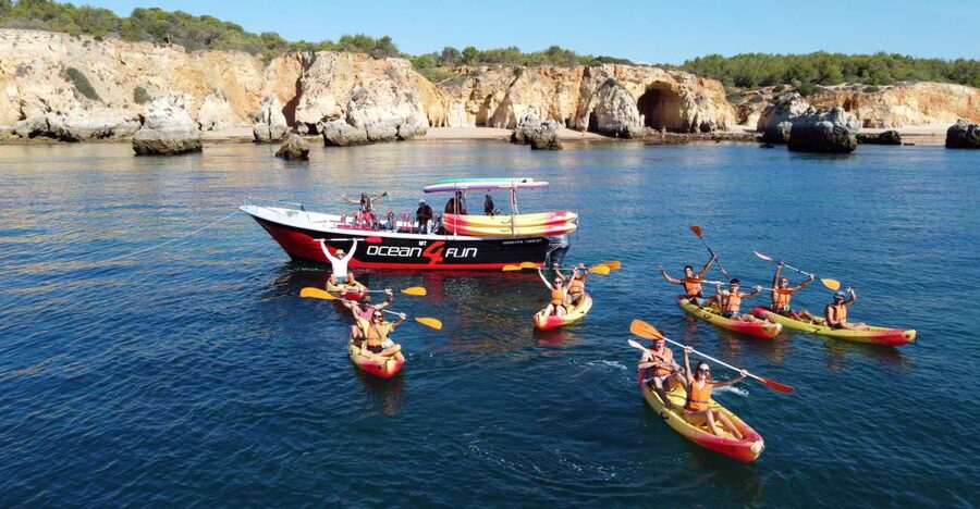 Portimão: Benagil Caves Speedboat and Kayak Guided Tour - Praia da Marinha: why this second kayak stop matters