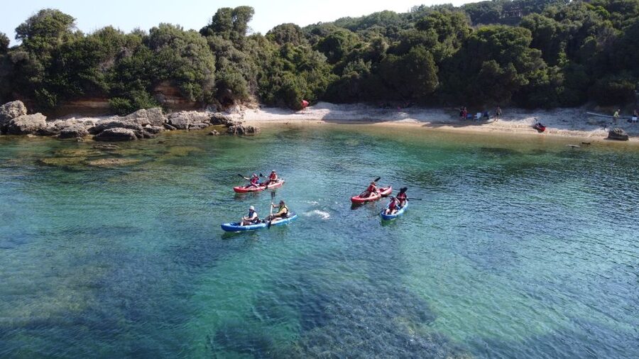 Private Sea Kayak over sunk city of ancient Feia - St. Andrew’s Bay sea kayaking: the pace that works for small groups