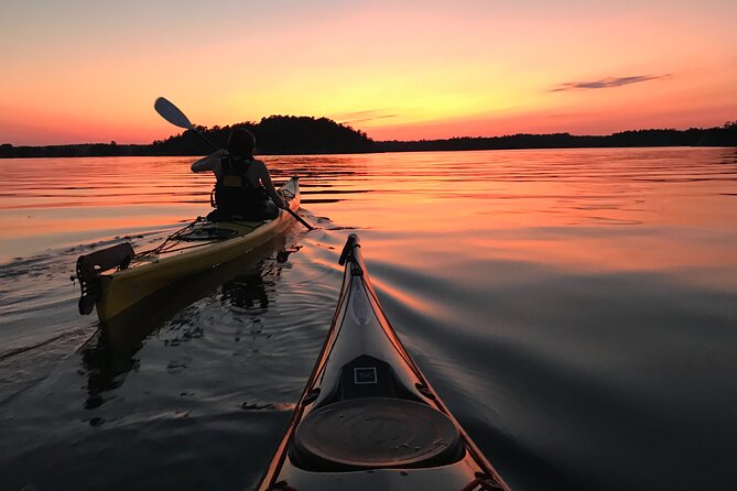 PRIVATE Sunset Kayaking in Stockholm Archipelago Nature Reserve - The main event: 2–4 hours of calm Baltic Sea kayaking at sunset