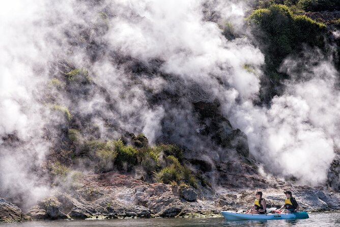Private Waimangu Steaming Cliffs Kayak Tour - From Central Rotorua Pickup to Kayak Time on Lake Rotomahana