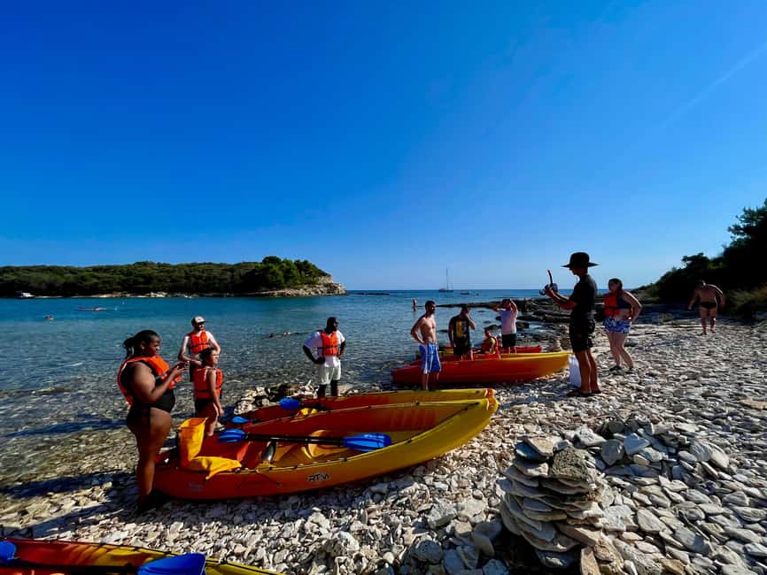 Pula: Cave, Canyon and Island Kayak Tour Snorkel&Explore - Meeting at Ambrela Beach: easy to find, ready to move