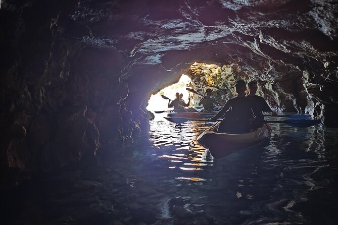 Pula: Cave Kayak Tour and Snorkeling - Inside the Sea Cave: pigeons, echo, and quiet contrast