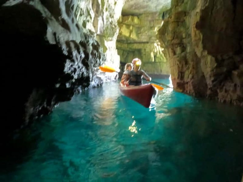 Pula: Kayak Tour, Cliff Jumping, Snorkeling & GoPro Pictures - Entering Sea Canyon: the paddle lesson that makes the trip click