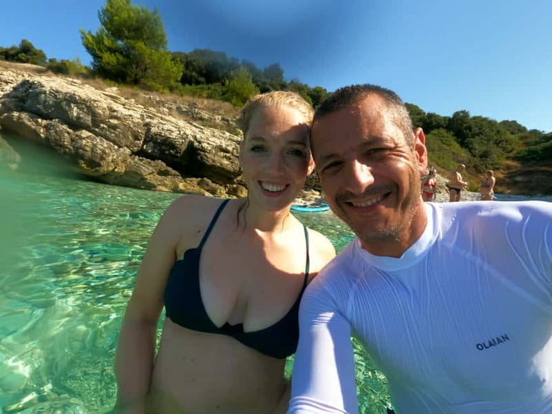 Pula: Kayak Tour, Cliff Jumping, Snorkeling & GoPro Pictures - Brioni National Park Hidden beach: snorkel kit included and swim time built in