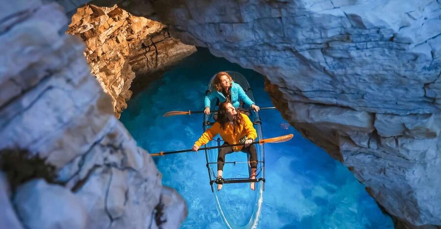 Pula: Night-Time Sea Kayaking Tour in Transparent Kayak - The cave or grotto stop: where the glow makes murky water feel magical
