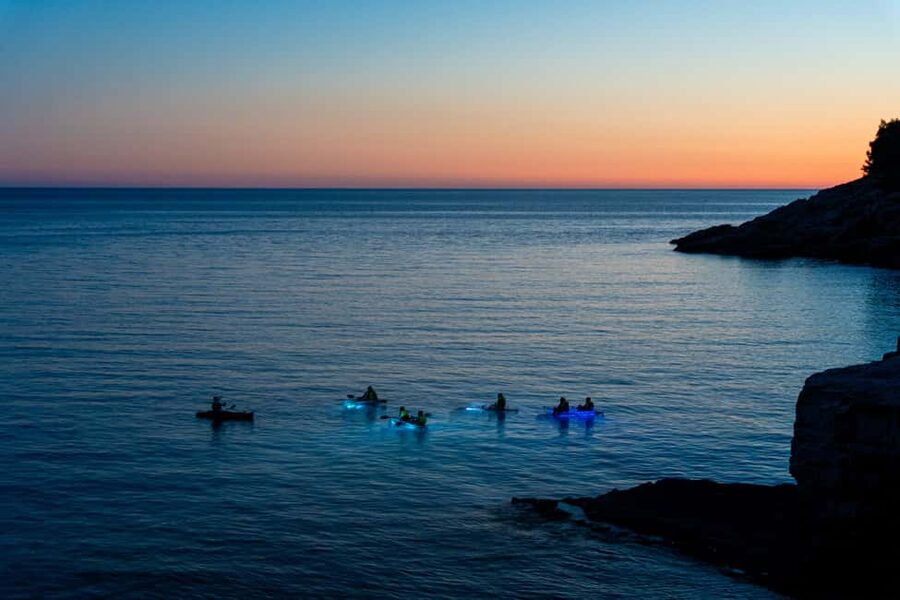 Pula:Sunset Tour By Clear Kayak,Cave,Swim & Cliff Jumping - The Blue Cave stop without entering it: a smart compromise