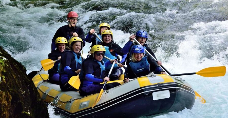Rafting/Kayaking adventure river Kupa - The built-in break: cliff jumping and a real swim option