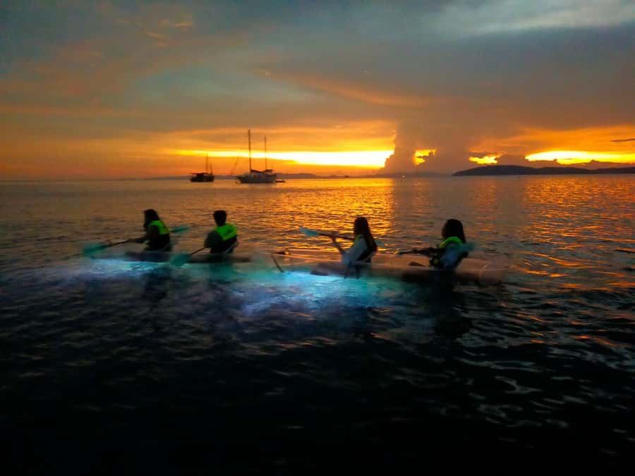 Railay: Illuminated Clear Kayak Night Tour Bioluminescence - How the 2-Hour Ride Works: Sunset, Cliffs, Then Plankton