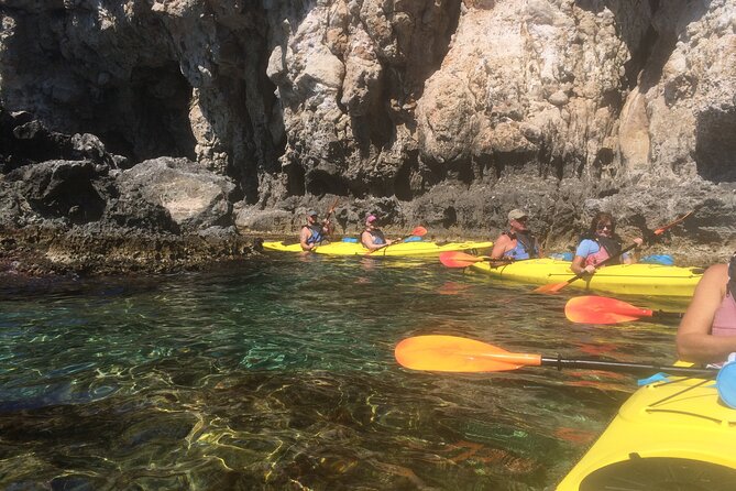 Rhodes Sea Kayaking Adventure small groups incl.Transfer & snack - Stop 1: Red Sand Beach, Swimming, Snorkeling, and a Quick Cooking Lesson