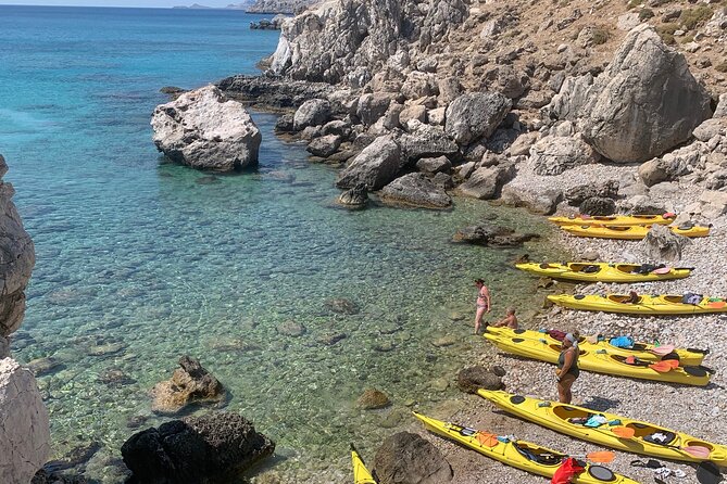 Rhodes Sea Kayaking Adventure small groups incl.Transfer & snack - Stop 2: Agathi Beach and the Saint Agatha Cave Chapel