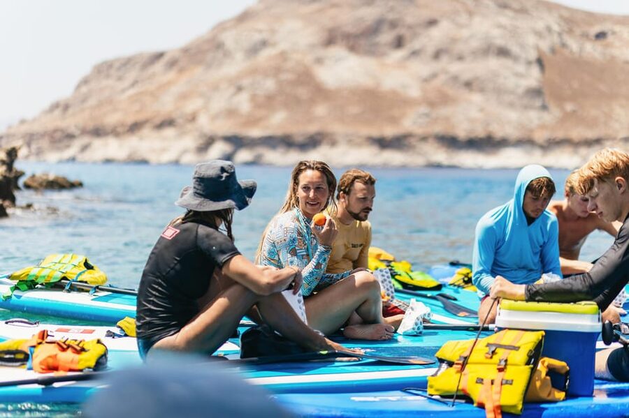 Rhodes: Stand-Up Paddleboard and Snorkeling Tour - The secluded bay snack stop and second swim