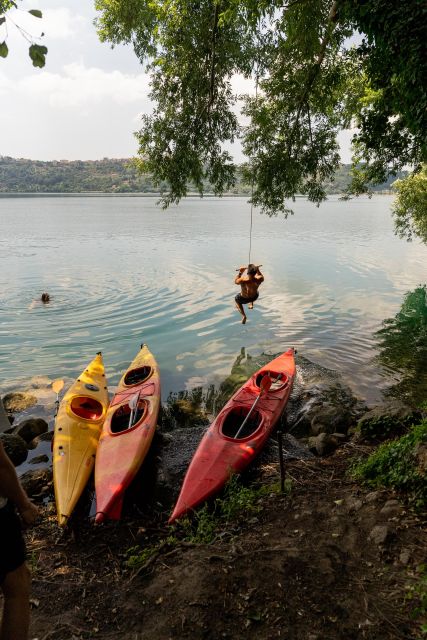 Rome: Popes' Lake, Kayak Tour with Swimming & Roman Pizza - The Swim Break at a Secluded Beach (When Conditions Let You)