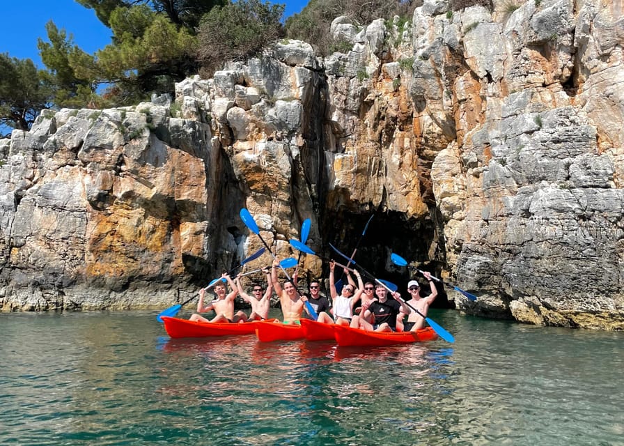 Rovinj: BUBA-KAYAK TOURS, snorkeling, cliff jupming&drinks - St. Catherine Island Beach Stop: Swim, Snorkel, Reset