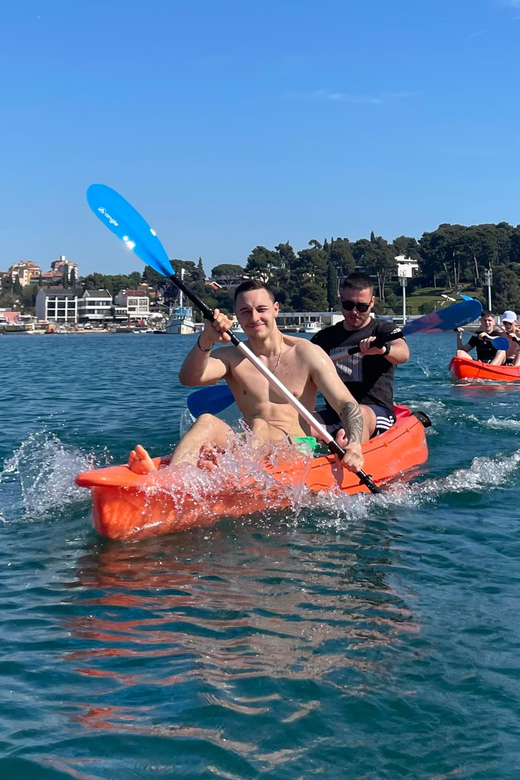 Rovinj:BUBA KAYAK TOURS:snorkeling,jumping,FREEdrinks&photos - Meet at Porton Biondi: the quick setup that makes it easier