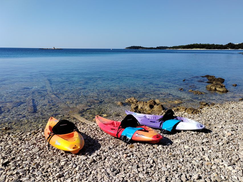 Rovinj: Golden Cape Desert Islands Kayak & Snorkeling Tour - Tandem kayaks and first-paddle confidence