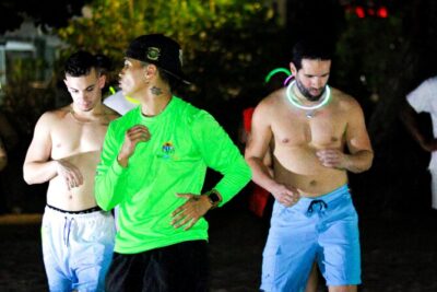 San Juan Glow Kayak Tour + Salsa Experience @ Condado Beach - Paddling under the Dos Hermanos Bridge and toward Fort views