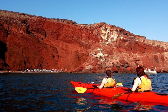 Santorini Guided Sea Kayaking with Light Lunch and Pick-up Option - Kayaking Santorini’s south coast: Black, White, and Red beaches