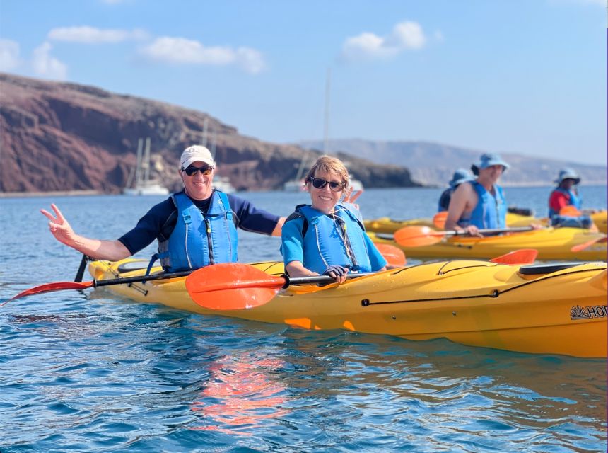 Santorini: Sea Caves Kayak Trip with Snorkeling and Picnic - Black Mountain Sea Caves and Snorkel Stop