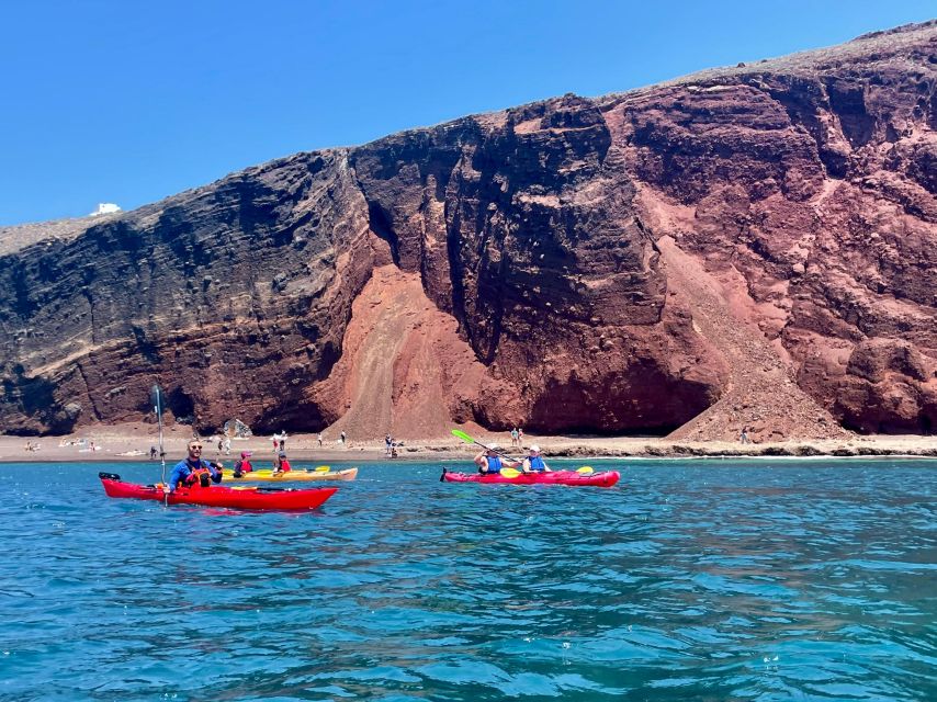 Santorini: South Sea Kayaking Tour with Sea Caves and Picnic - White Beach: the swim, snorkeling, and the picnic that lands just right