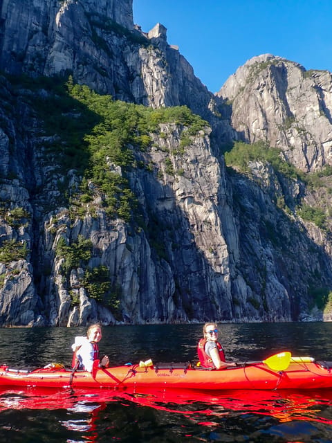 Stavanger: Lysefjord Kayak Safari (Waterfalls & Pulpit Rock) - Paddling right below Preikestolen: how to get the best view