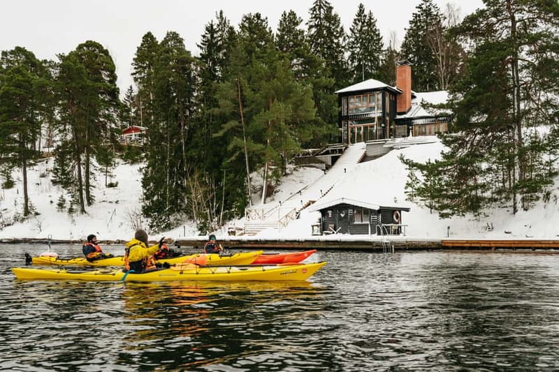 Stockholm: Winter Kayaking, Swedish Fika, and Hot Sauna - Vaxholm and the winter paddling route: islands, cottages, and a fortress past